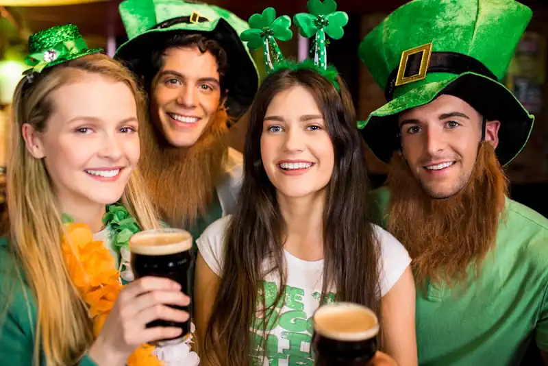 Friends Celebrating St. Patrick's Day