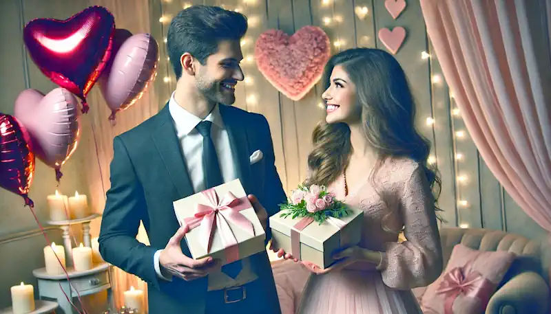 Exchanging Valentine's Day Gifts