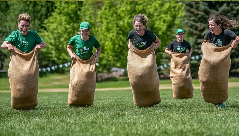 A Potato Sack Race on St. Pat's Day